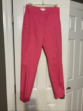 Women's High-Rise Pink Tailored Trousers
